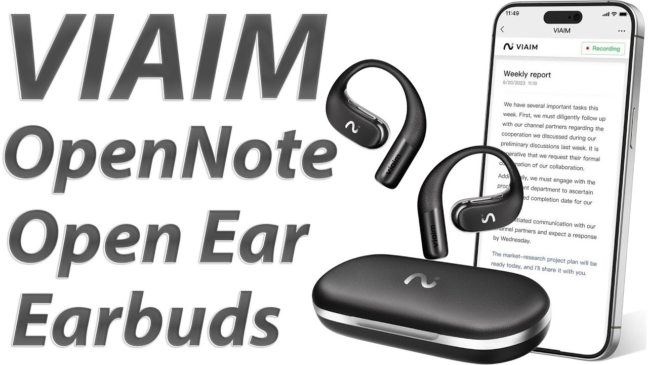 VIAIM OpenNote AI Recorder – Open Ear Earbuds with Flash Record | Call  | Real-Time Transcription