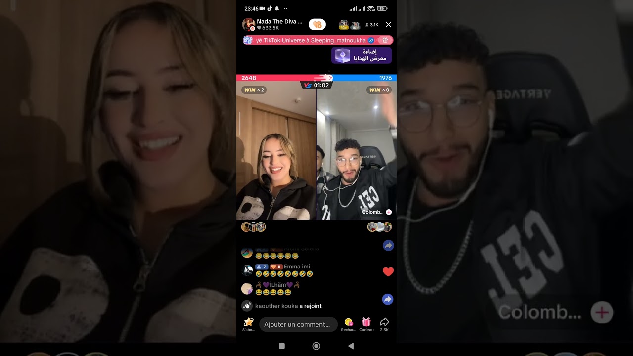 بث مباشر 🔴 ندى الجزائرية مع الكولومبي في تحدي على تيك توك Tik Tok