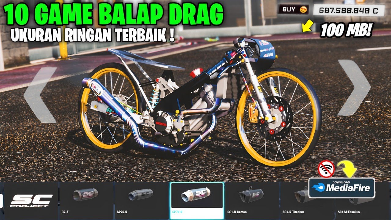 10 Game Balap Motor Drag Liaran/Herex Full Modifikasi Bisa Open World Ukuran Ringan Terbaik 2025