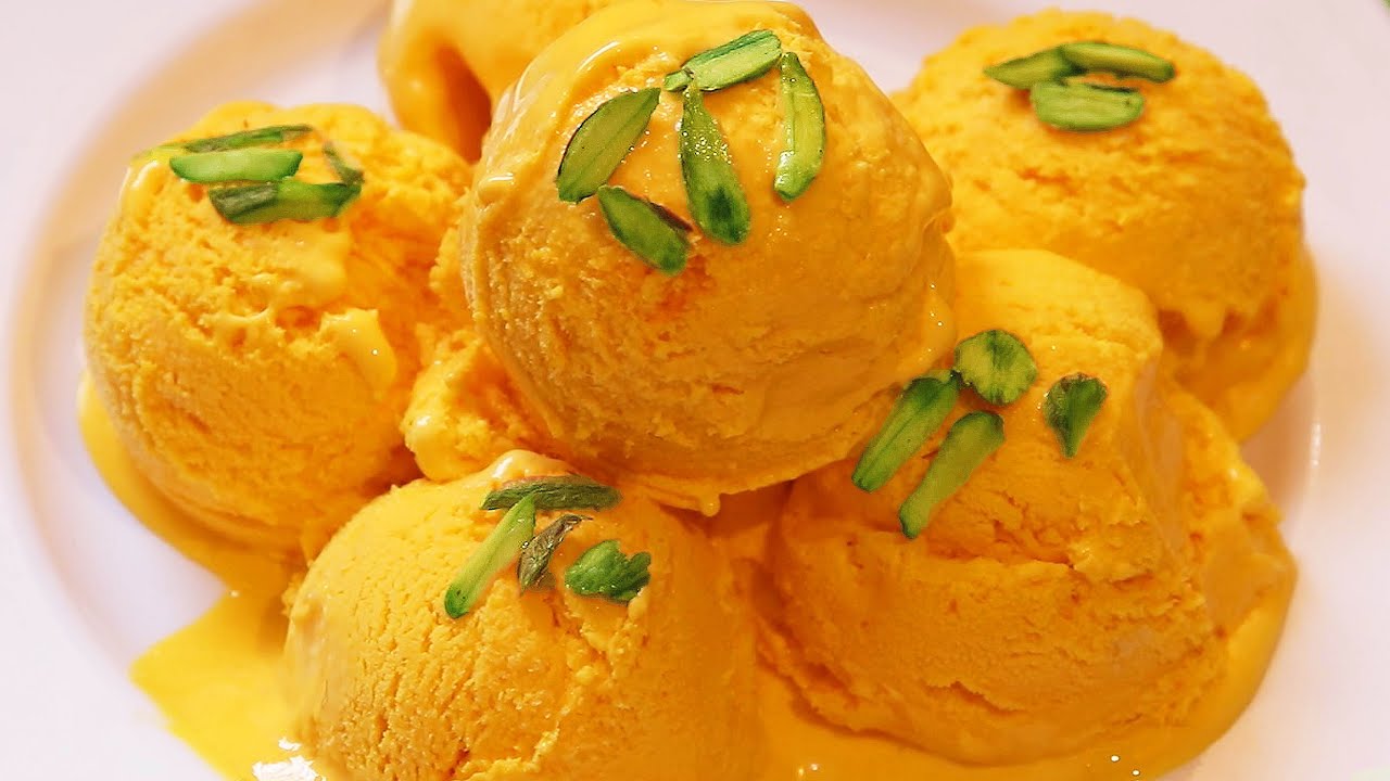 Custard Mango Ice Cream Recipe | Easy to Make Eggless Ice Cream | Mango Ice Cream
