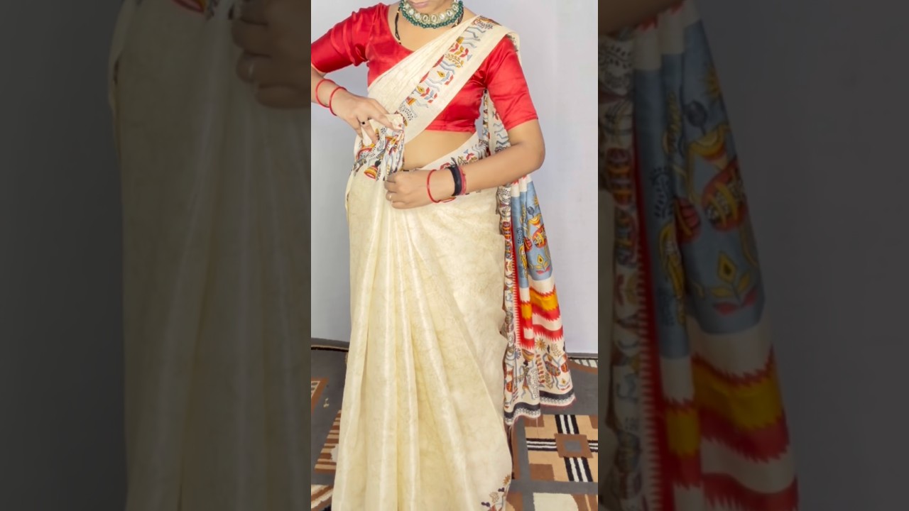 Unique saree draping styles/ best saree draping tutorial for beginners #saree #drape #fashion #look