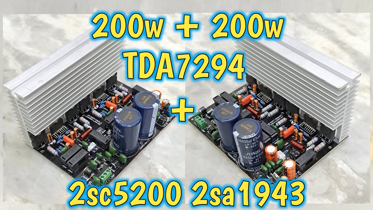 Комбинация TDA7294 + 2sc5200 2sa1943 для мелодичного звука и энергичных басов. Мощная плата усили...