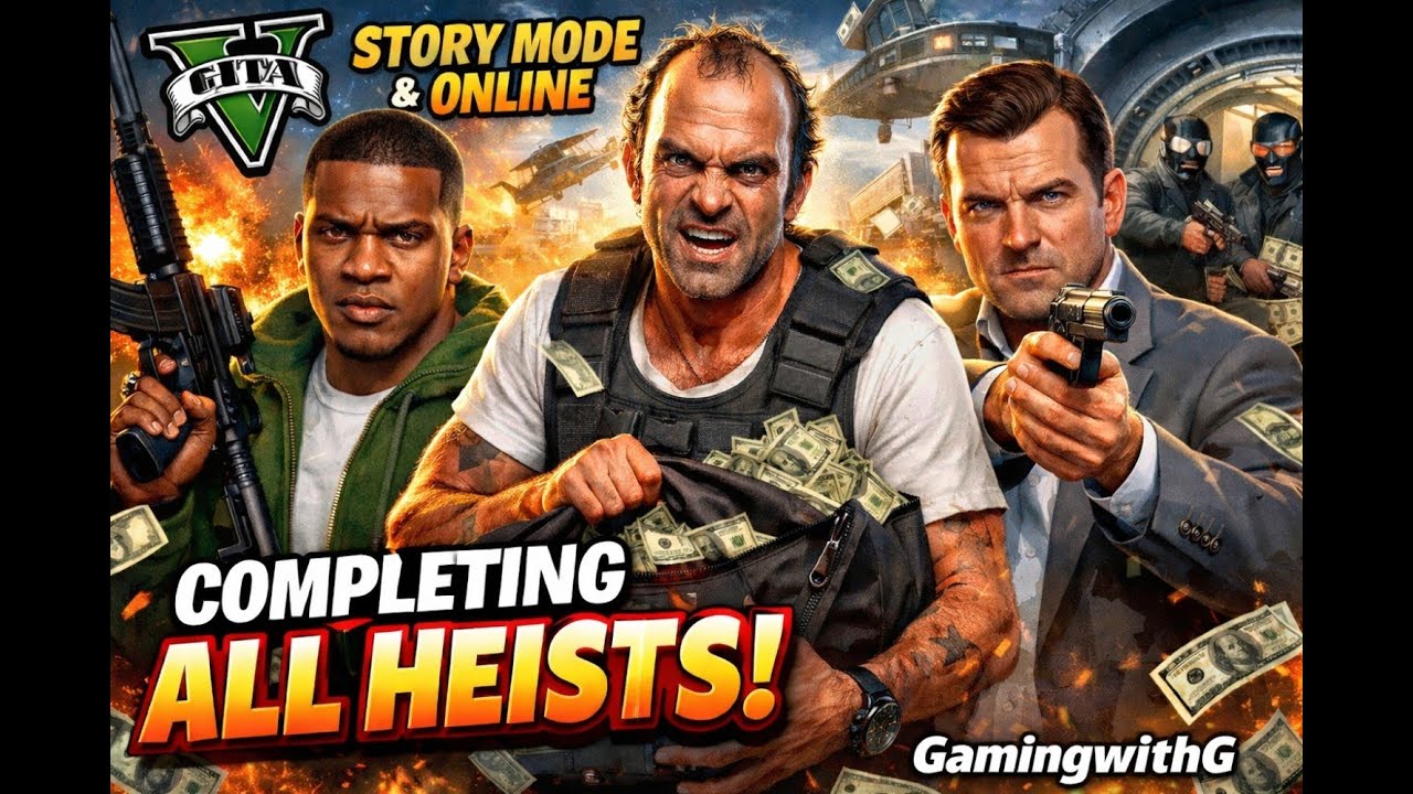 GTA 5 Story Mode & Online – Completing All Heist missions.