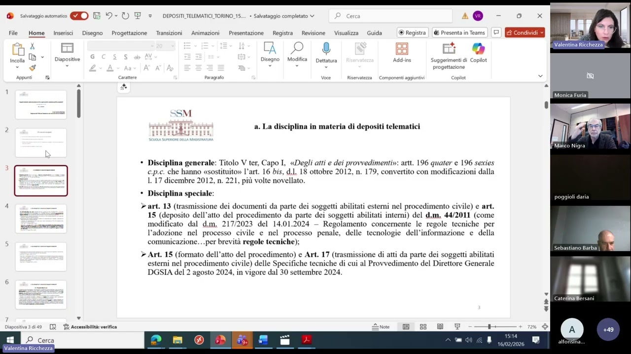 D26059 I depositi telematici, cpc e regole tecniche: telematico significa automatico?