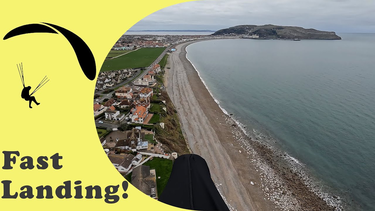 Downwind landing on Llandudno beach
