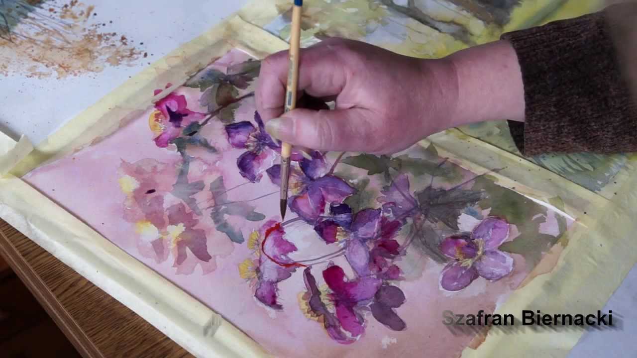 Tutorial akwarelowy - Jolanta Tondys - Clematis