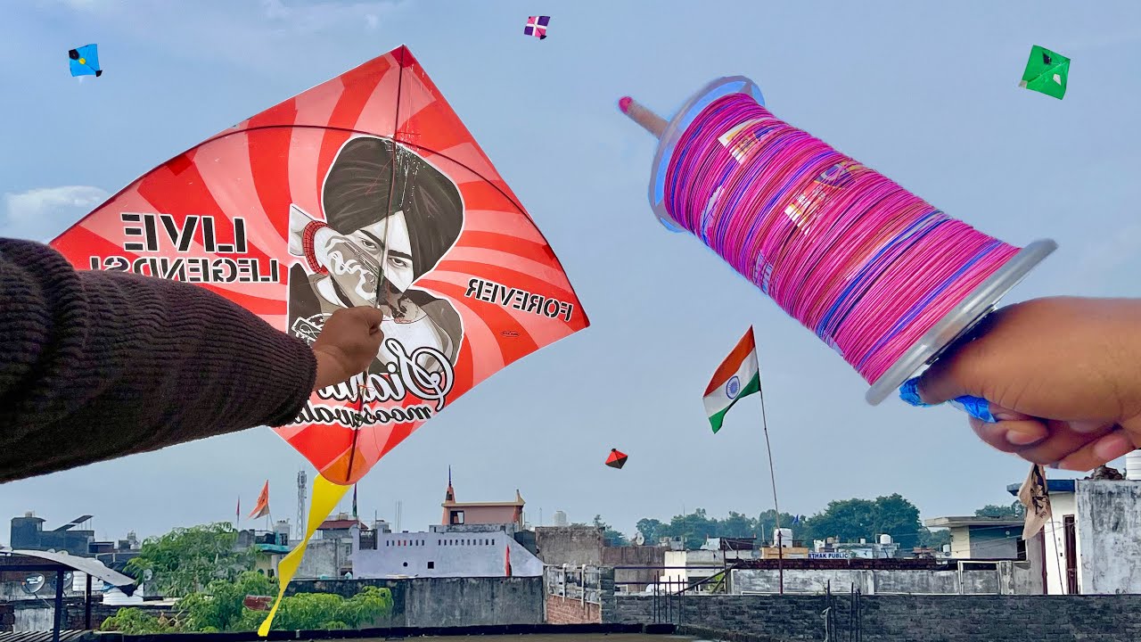 Big Sidhu Moosewala Kite Flying | Kite Catching On Roof | Kite Cutting Trick