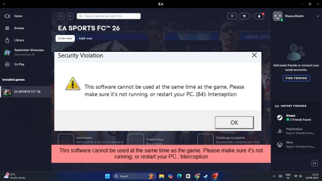Как исправить ошибку EA Sports FC 26. Это программное обеспечение нельзя использовать одновременн...