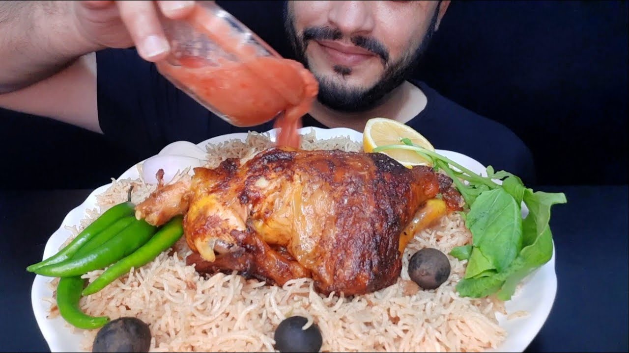 ASMR Saudi Kabsa | Eating Sound | اصوات الاكل كبسة الدجاج السعودية