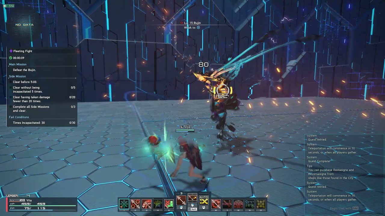 [PSO2:NGS] Fleeting Fight. FiHu Double Saber, no damage