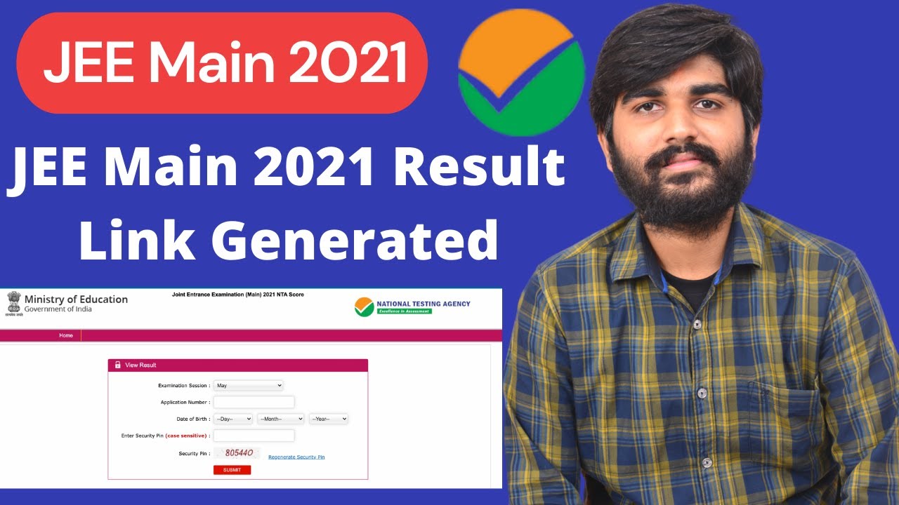 JEE Main 2021 Result Link Generated | JEE Main 2021 Result August | JEE MAIN RESULT 2021