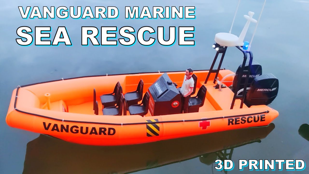 3D Printed RC Boat Vanguard Marine Sea Rescue