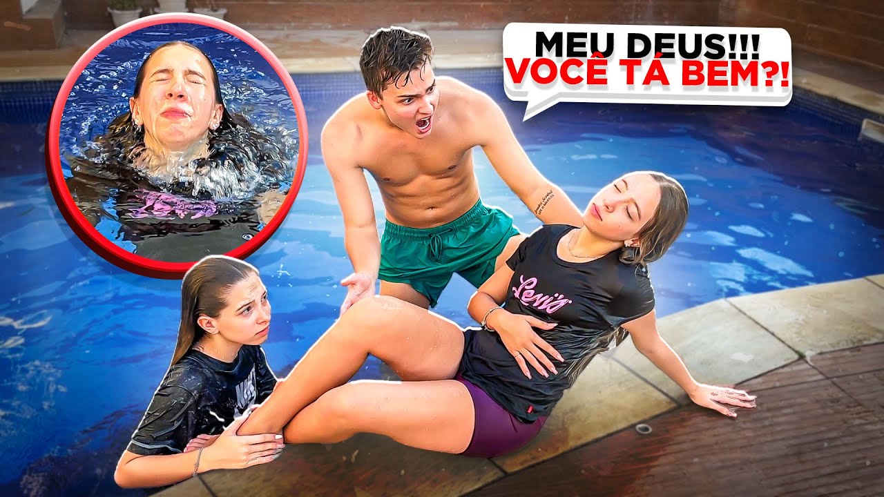 MINHA IRMÃ SE AFOGOU NA PISCINA! Salvei ela!! •Irmãos Scribel•