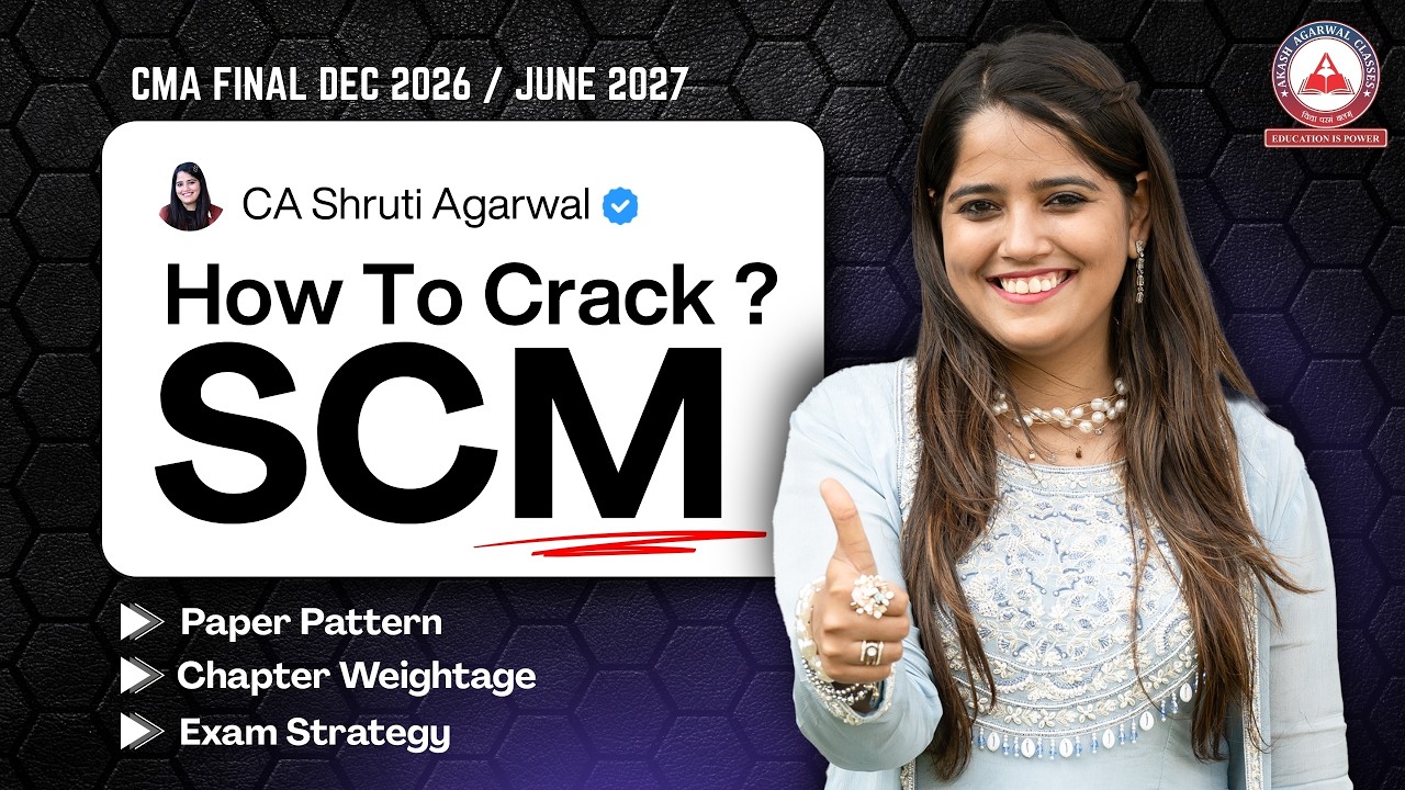 CMA Final Group 3 | Complete Strategy to Crack SCM | Dec 2026 & June 2027 | CA Shruti Agarwal