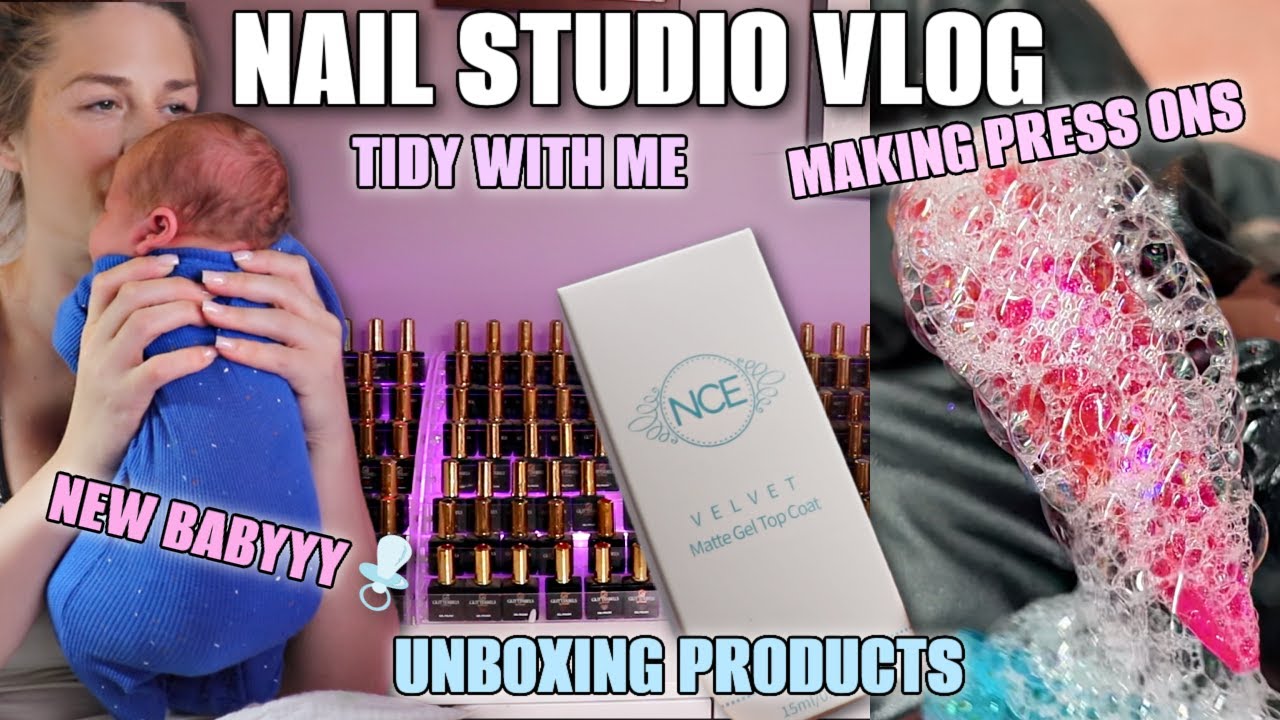 Nail Studio VLOG 💅🏼 | Tidy With Me, Unboxing Products, Press On Nails & Mom Life