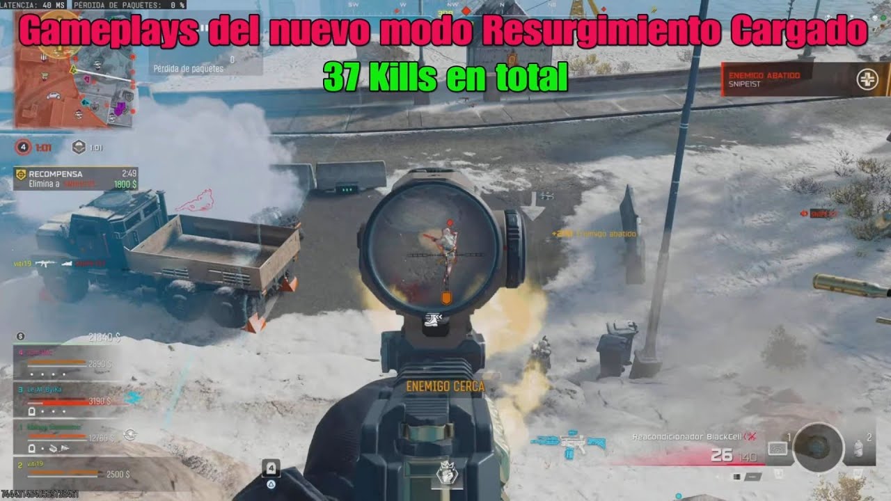 Gameplays del nuevo modo Resurgimiento Cargado con 37 kills en total