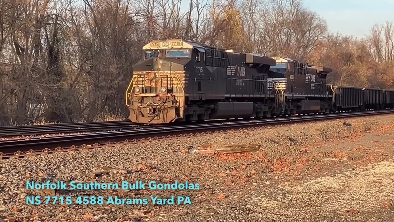 NS Norfolk Southern 7715 4588 Bulk Gondolas Abrams Yard, PA 12/8/25 #norfolksouthern #gondolas #csx
