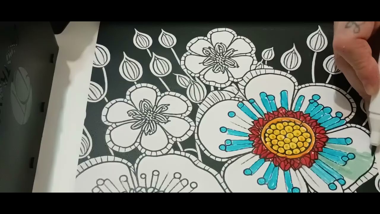 Relax coloring flowers 🌱 ASMR ♦️ color with me and subscribe to channel 💙✏️