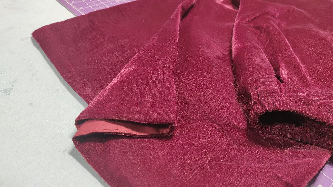 velvet Trousers cutting and sewing #fashion