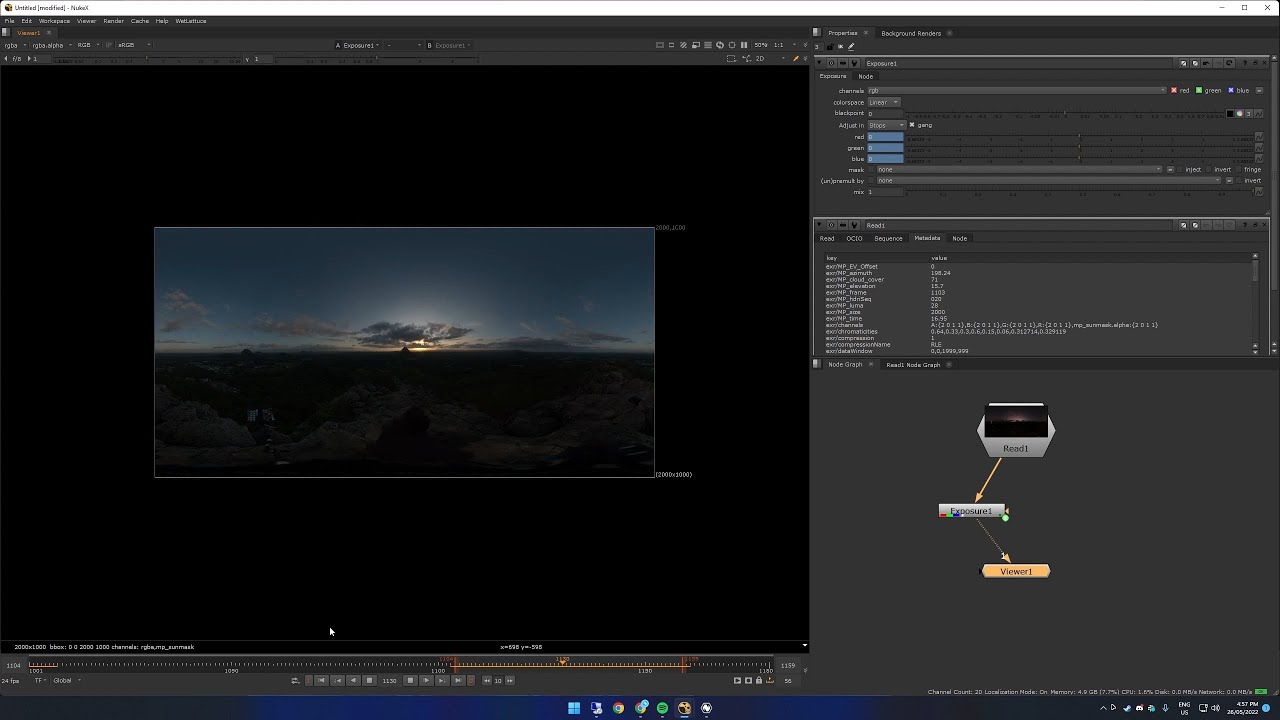 Adjusting Exposure of MattePaint HDRIs Using Metadata