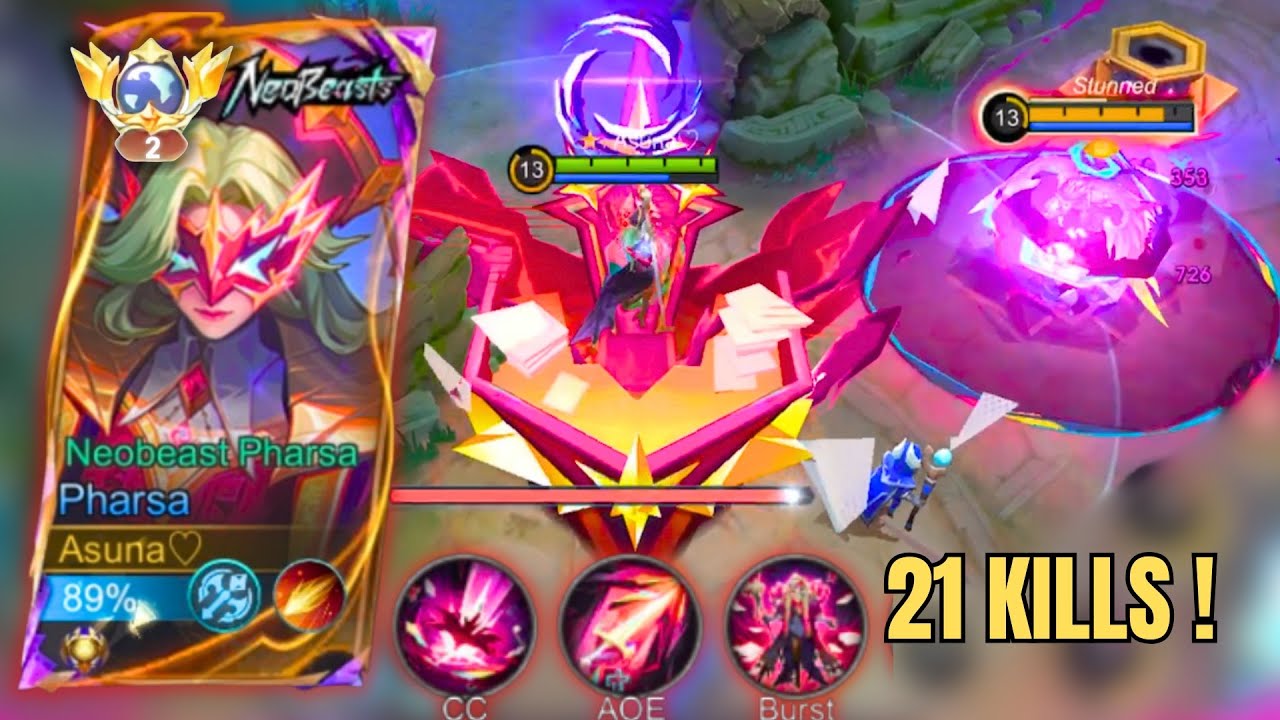 PHARSA ONE HIT BUILD FROM EARLY TO LATE GAME ! NEOBEAST PHARSA MOBILE LEGENDS