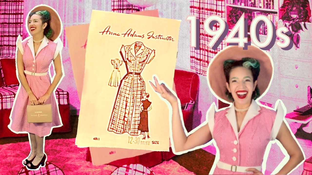 I Finally Made My First Dress || 1940s Anne Adams Pattern + Thrifted Vintage Fabric