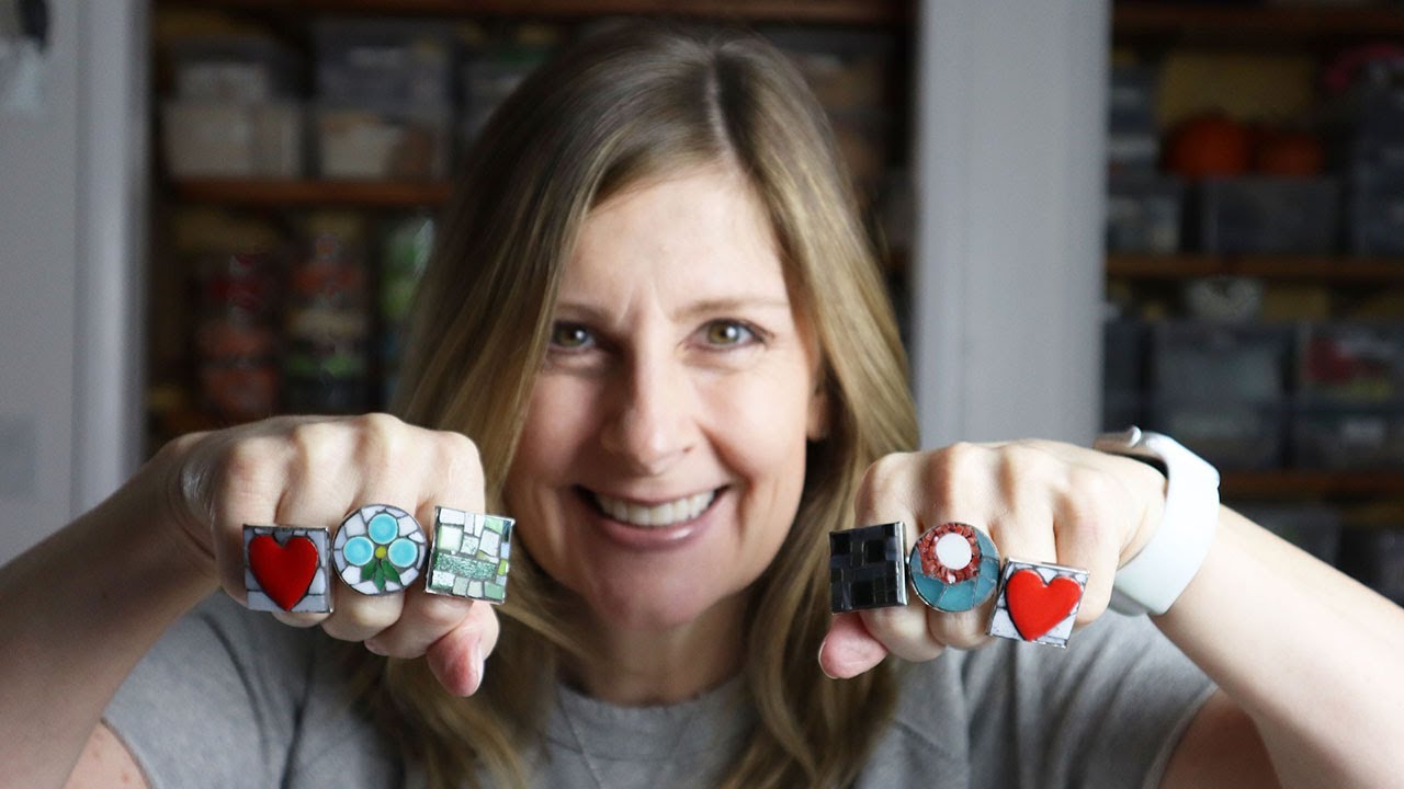 HOW TO MAKE MOSAIC RINGS | Includes 5 Designs plus Prep, Tiling, Grouting, and Finishing Off!