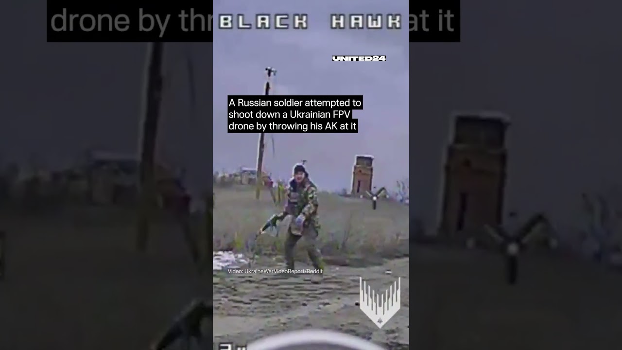 Quite an Interesting Way to Shoot Down a Drone #warinukraine