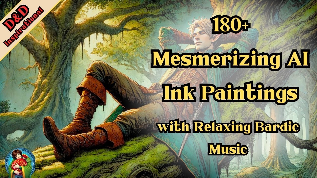 180+ Mesmerizing D&D Ink Paintings with Soothing Bardic Music | AI-Generated Art & Melody