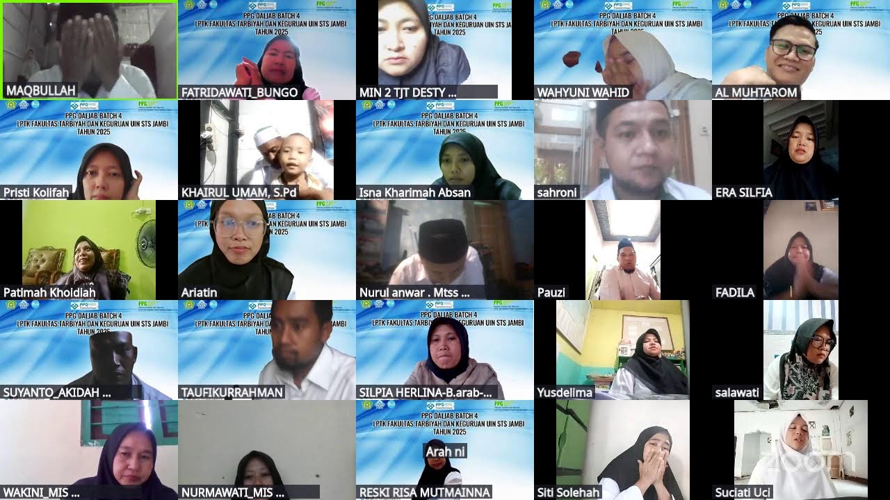 ORIENTASI PERKULIAHAN PPG DALJAB BATCH 4 LPTK FTK UIN STS JAMBI TAHUN 2025