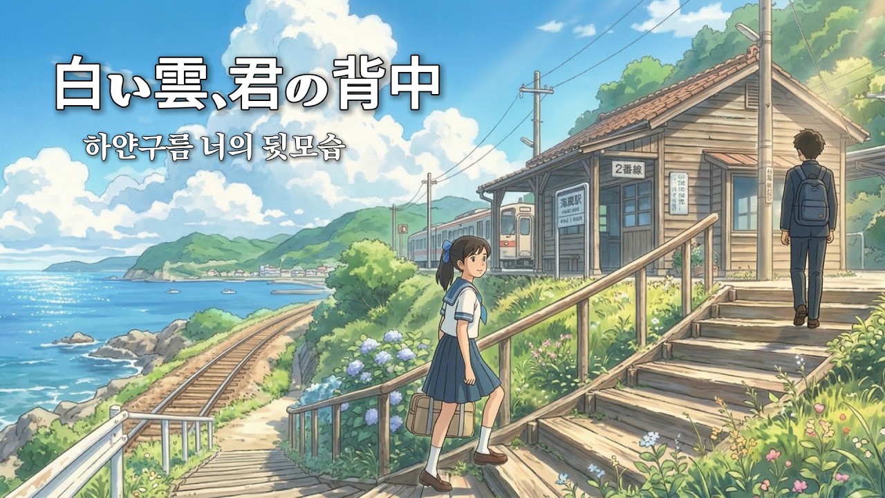 [JPOP] 白い雲、君の背中 (하얀 구름, 너의 뒷모습) | 청량한 여름 바다 애니 OST | JPOP Anime Song