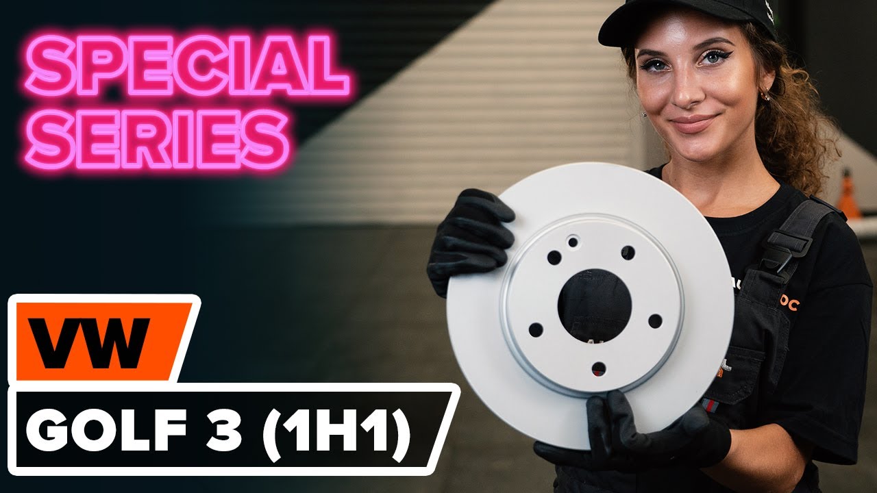 How to change front brake discs / brake rotors on VOLKSWAGEN GOLF 3 (1H1) [TUTORIAL AUTODOC]