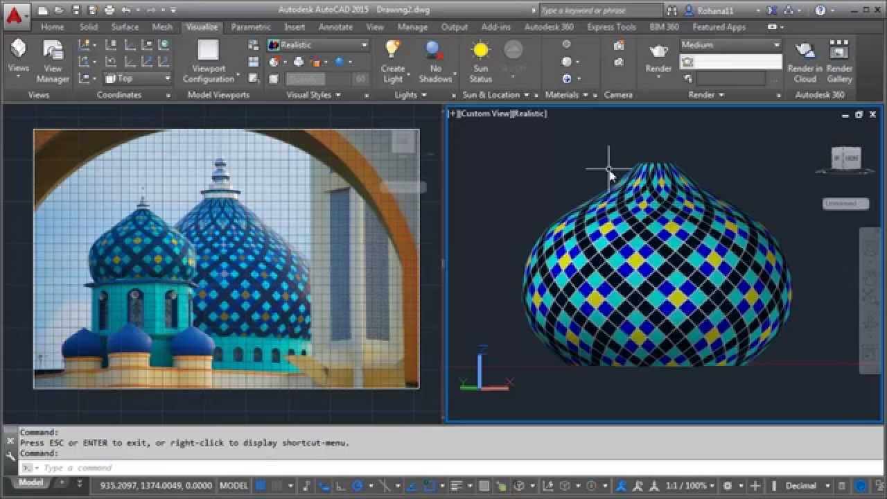 AutoCAD Create Texture and Mapping Dome