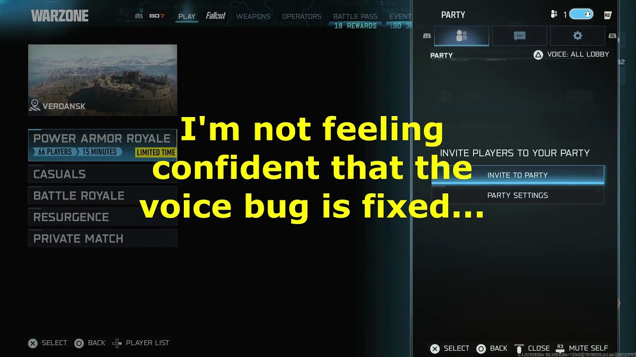 COD:Warzone on PS4 – Voice Bug Fixed? – Not Sure