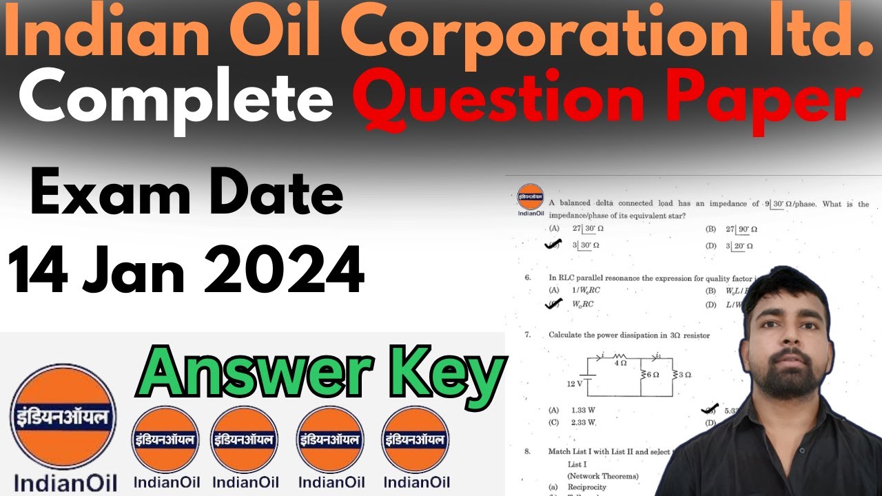 iocl question paper 2024 complete answer key 🔐 iocl exam requirements before start