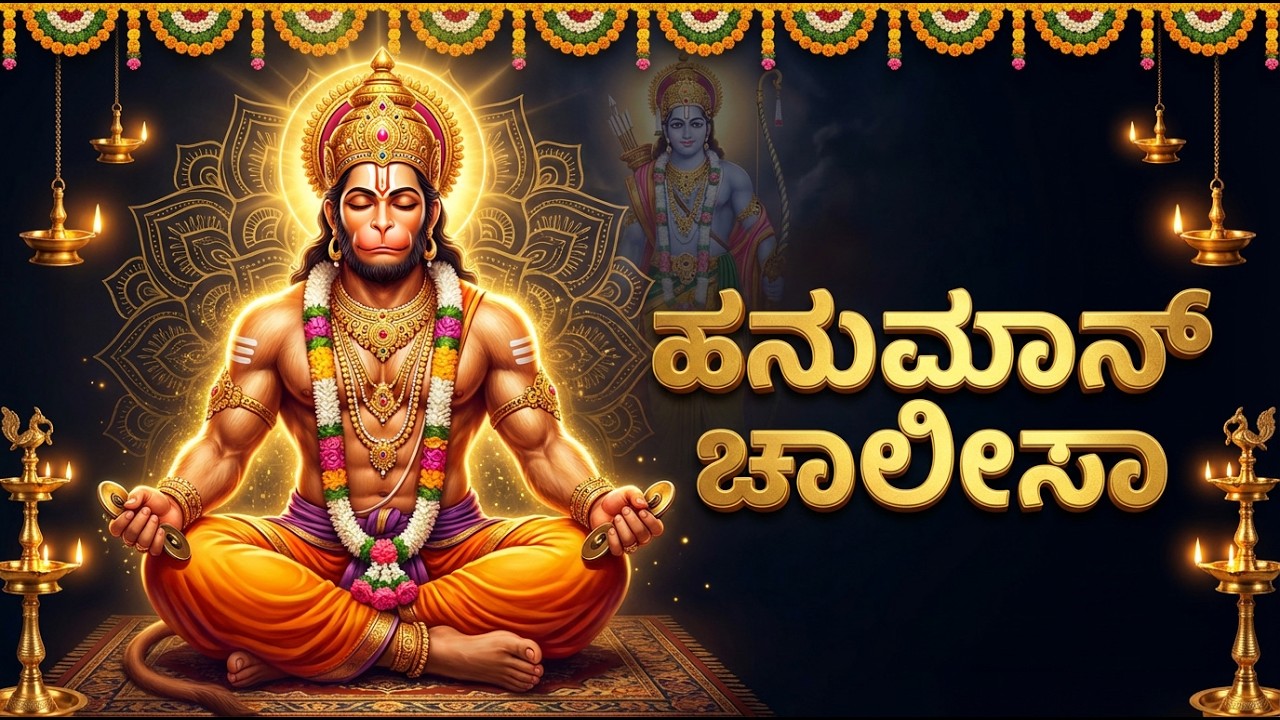 ಹನುಮಾನ್ ಚಾಲೀಸಾ ಭಯ ಮತ್ತು ಕಷ್ಟಗಳನ್ನು ನಿವಾರಿಸುತ್ತದೆ | Hanuman Chalisa Kannada | Hanuman Songs Kannada