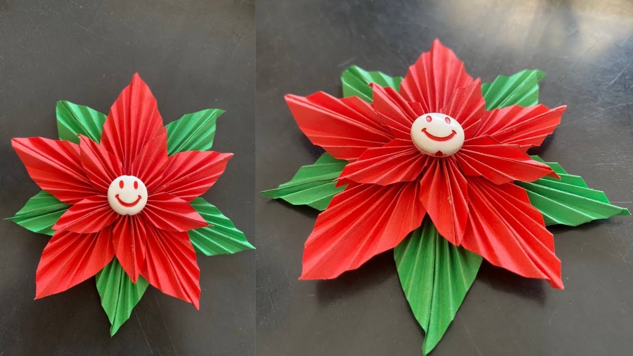 DIY How to Make Paper Poinsettia |Christmas Decor #diy #craft #paper #poinsettias #christmas #decor