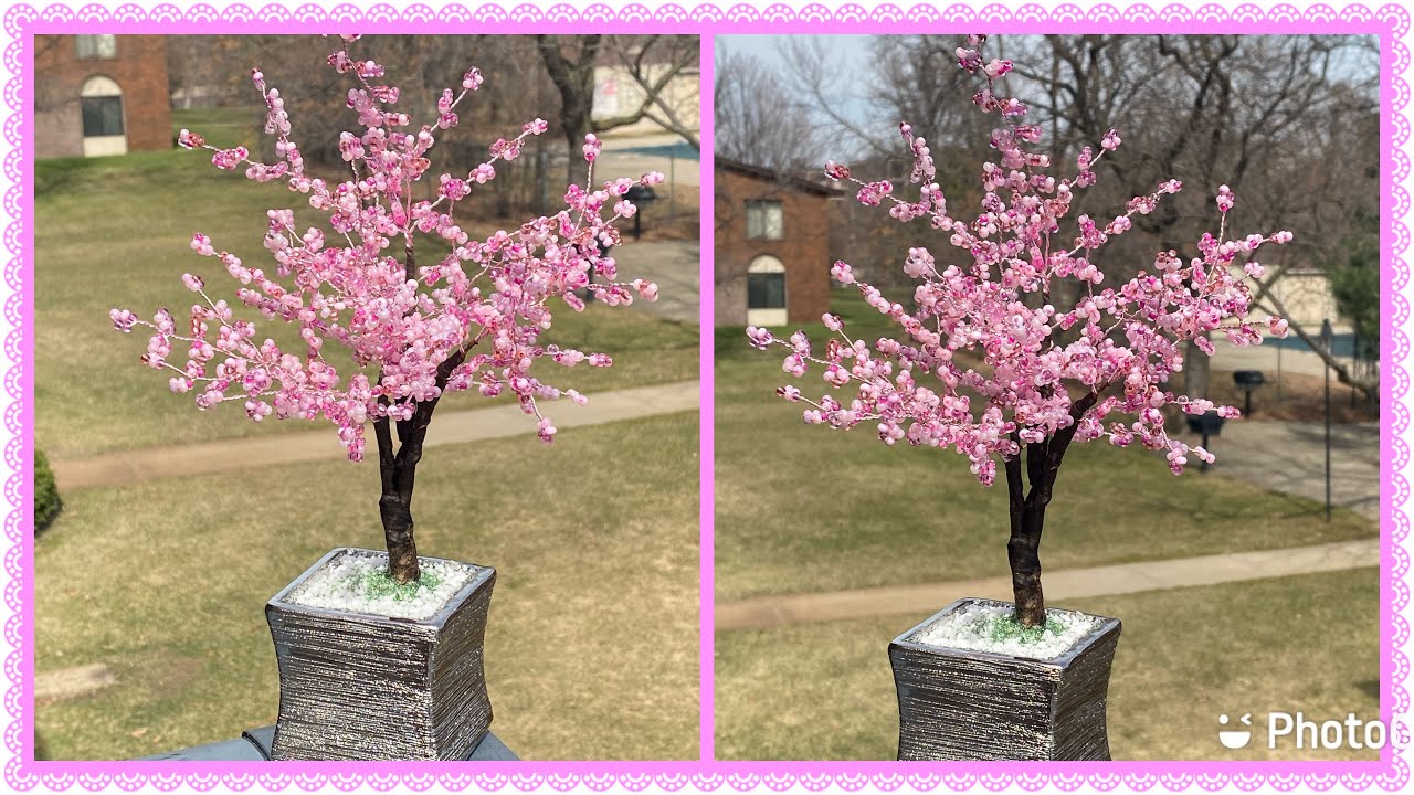 #255 Cherry Blossom Wire Tree Beautiful / Árbol de Alambre de flor de Cerezo hermoso colores