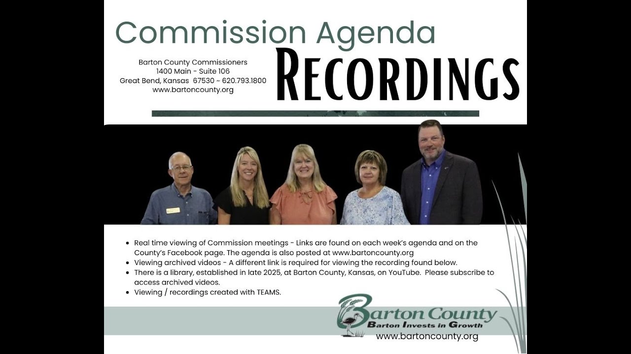 Barton County, Kansas, Commission Meeting Recording - January 6, 2026