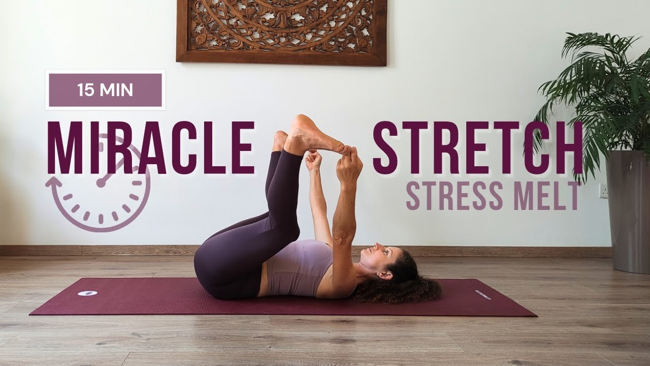 15 MIN RELAXING YOGA TO REDUCE STRESS & ANXIETY 💜 Calming stretches + Savasana | music only