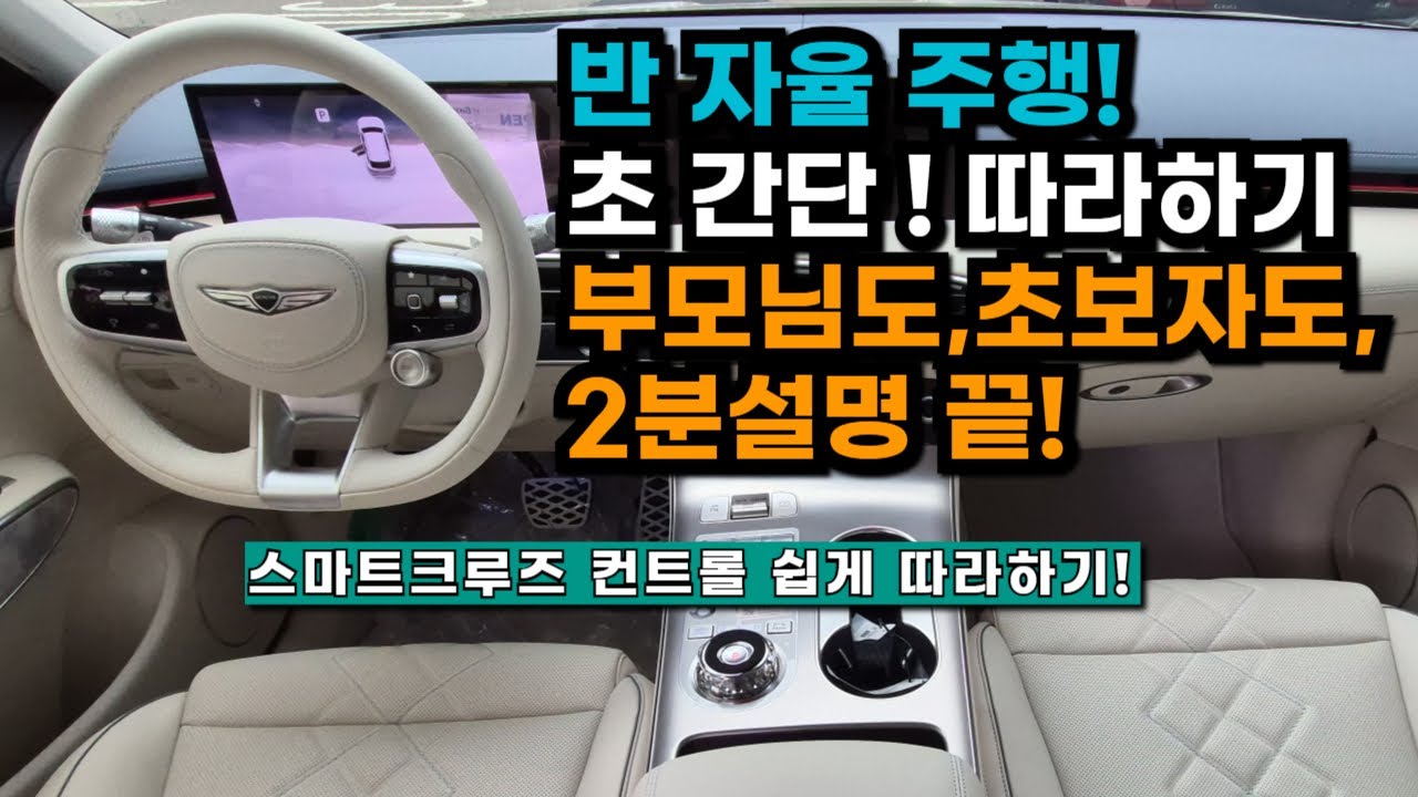 스마트 크루즈 컨트롤, 반 자율주행,  어머님, 아버님, 초보자도 아주쉽게 사용하는 초 간단 방법! (자식들은 바빠서 알려드리기 힘듦!!)
