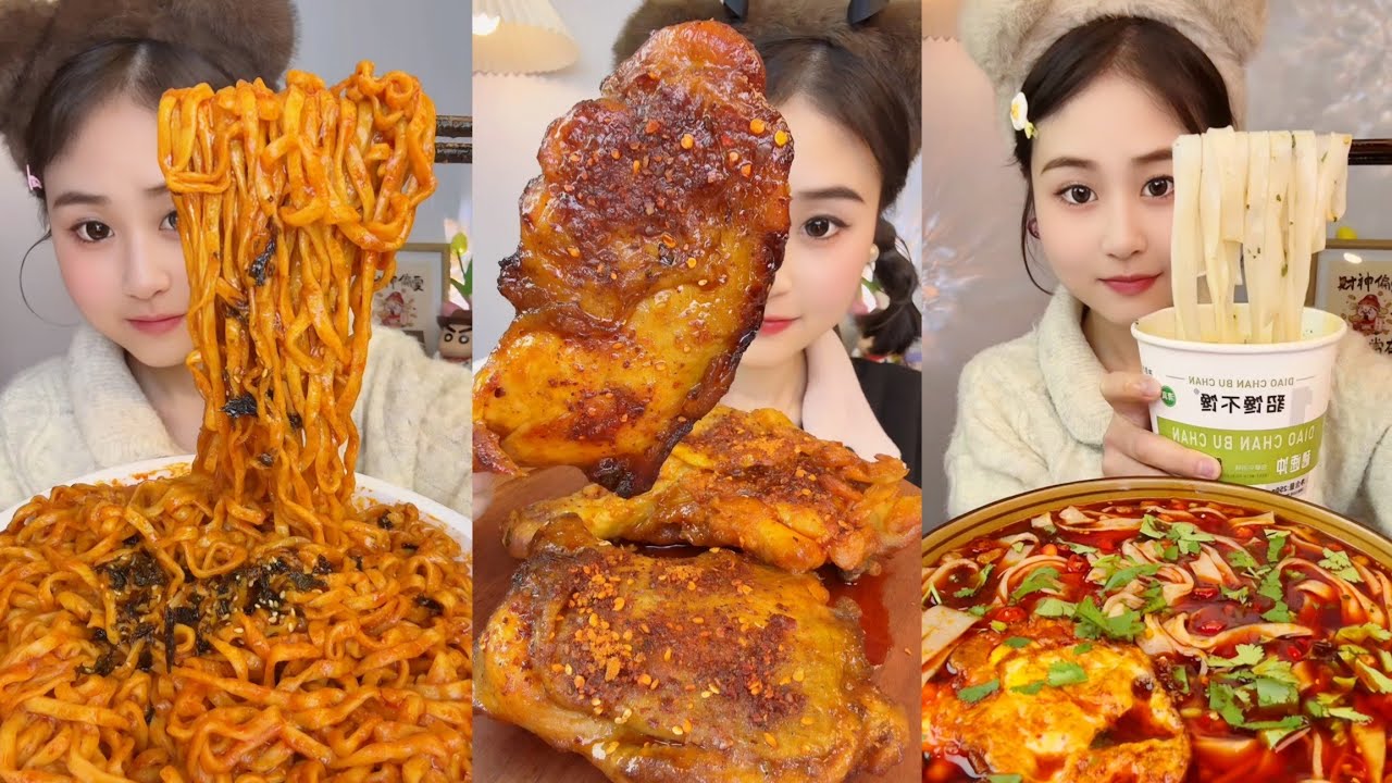 ASMR EATING SPICY AND HOT Korean Noodles 먹방 | Chinese Spicy Food ASMR 중국먹방 | ASMR Eating Video