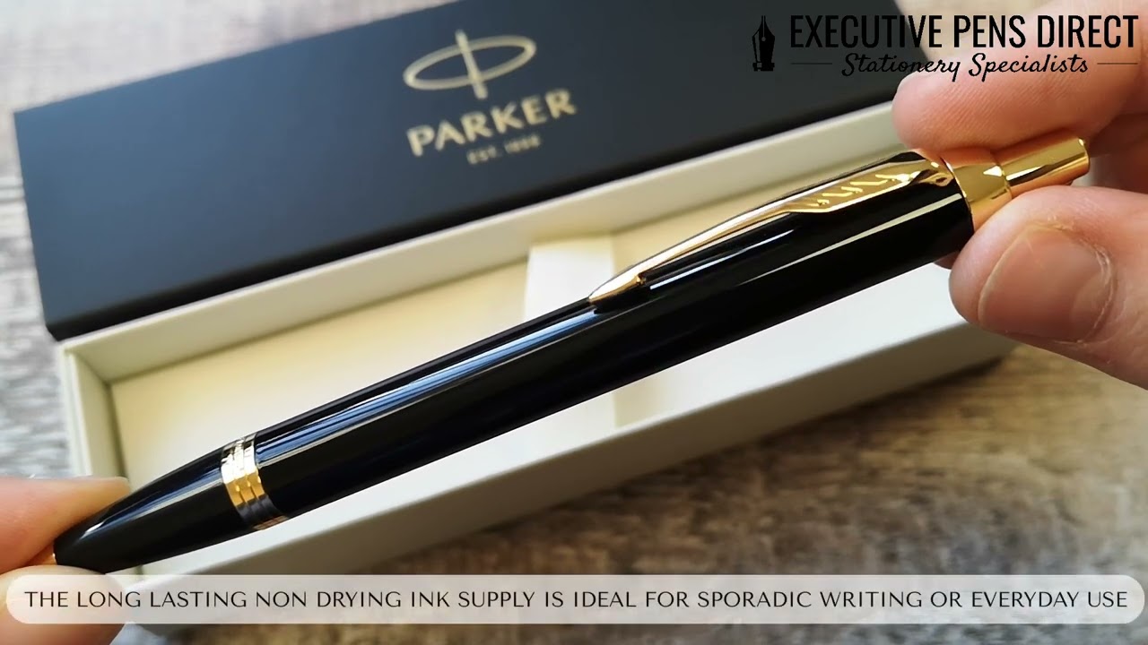 Parker IM Black With Gold Trim Ballpoint Pen 1931666 Unboxing and Laser Engraving