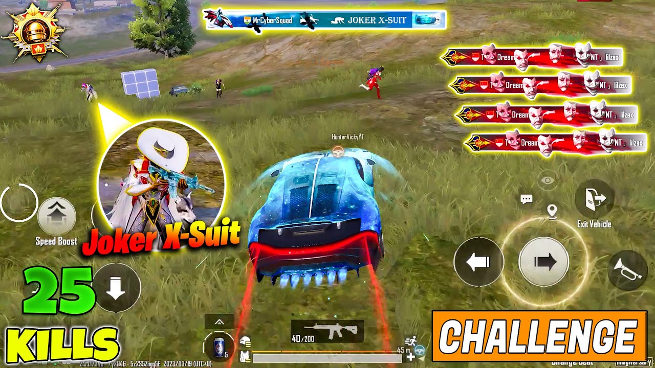 😱 OMG !! JOKER X-SUIT WITH MYTHIC SUPER-CAR CHALLENGED ME & BLOODRAVEN X-SUIT WITH BUGATTI IN BGMI