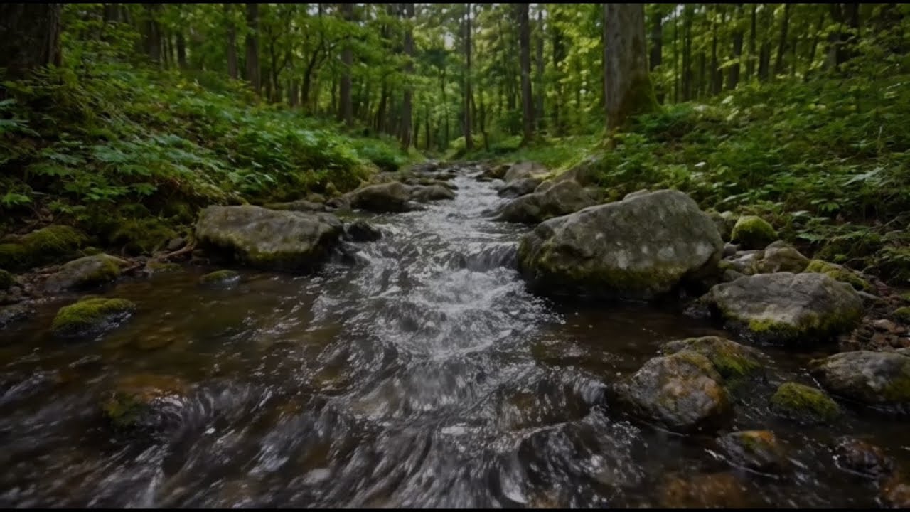 Relaxing River Stream Sounds for Deep Sleep & Stress | Natural Water Sounds for Sleeping & Studying