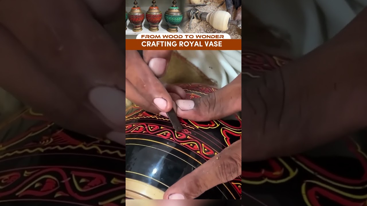 🌟 The Art of Wooden Royal Vase 🏺 | Royal Carvings 🎨 | From Wood to Wonder ✨