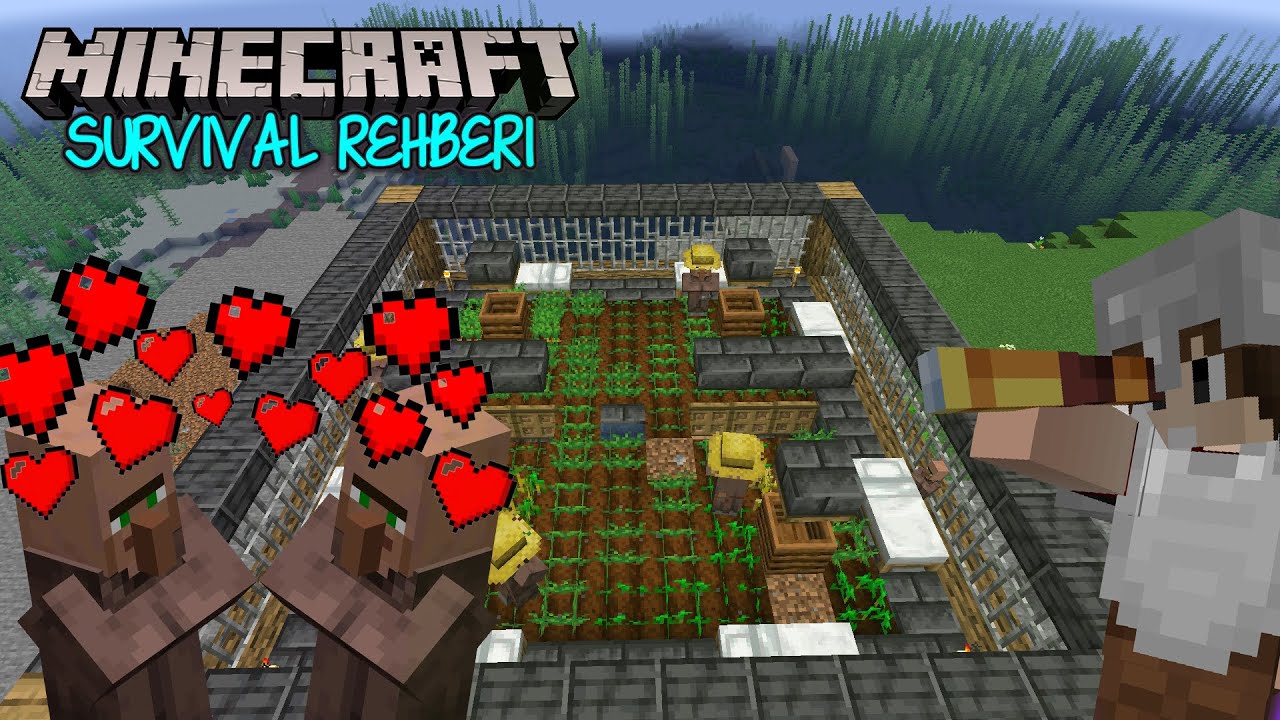 Oldukça Kullanışlı ve Basit KÖYLÜ FARMI !! / Minecraft Survival Rehberi B4