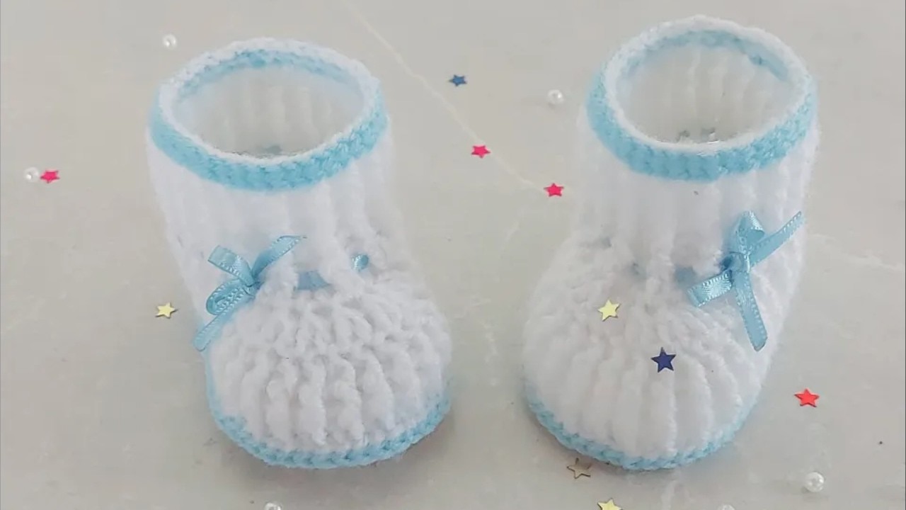 O Sapatinho de Bebê Mais Fofo Que Você Vai Ver Hoje! 👶🩵 Feito à Mão e Encantador!