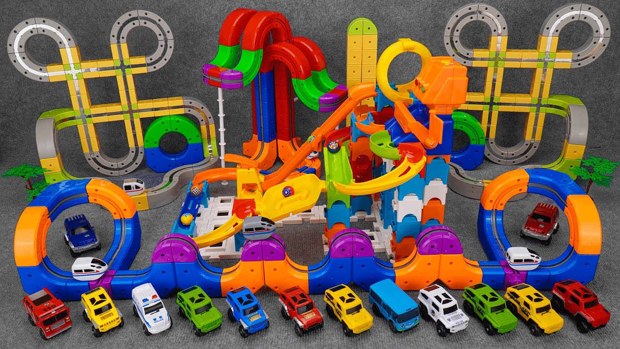 28 minutes of satisfying Roller Lego track & High speed off-road vehicle track toy ASMR | Toy review