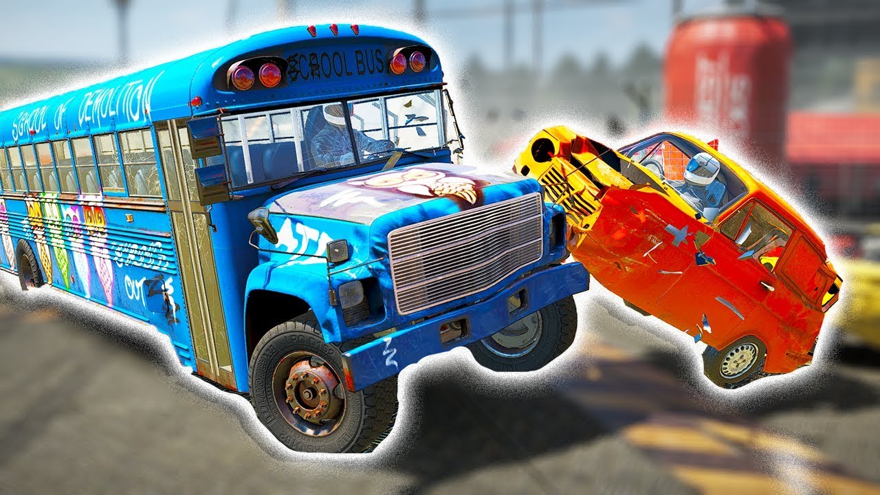 SCHOOL BUS VS 23 TINY CARS! DEMO DERBY DESTRUCTION! - Wreckfest UPDATE Gameplay